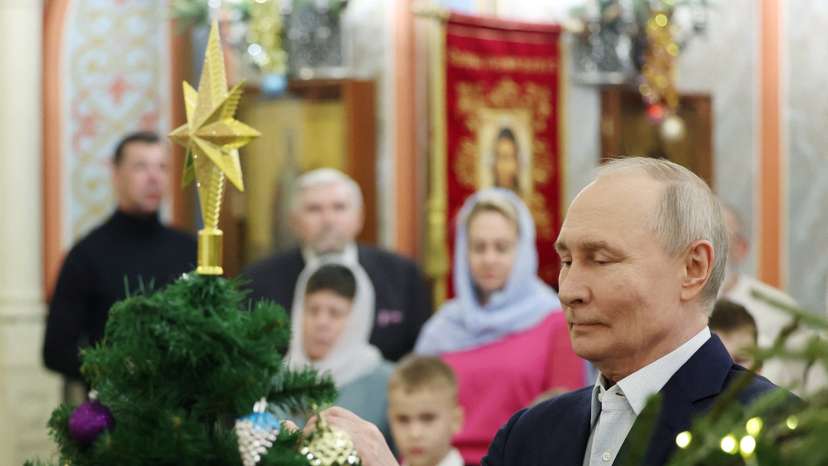 Russia's President Putin attends Orthodox Christmas liturgy