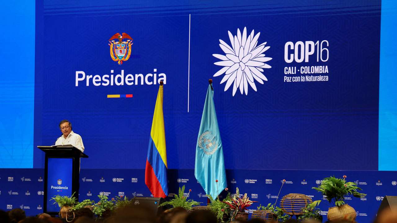 FILE PHOTO: Colombian President Gustavo Petro attends the opening of the 16th United Nations Biodiversity Summit in Cali