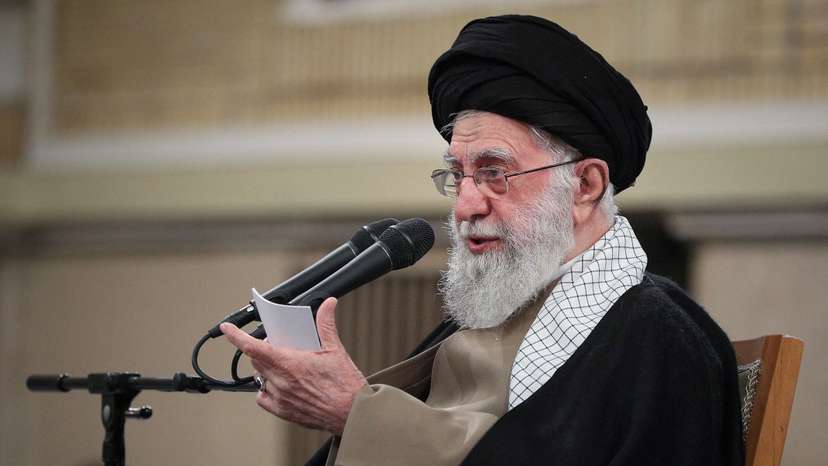 Iran's Supreme Leader Ayatollah Ali Khamenei speaks during a meeting with Iranian students in Tehran