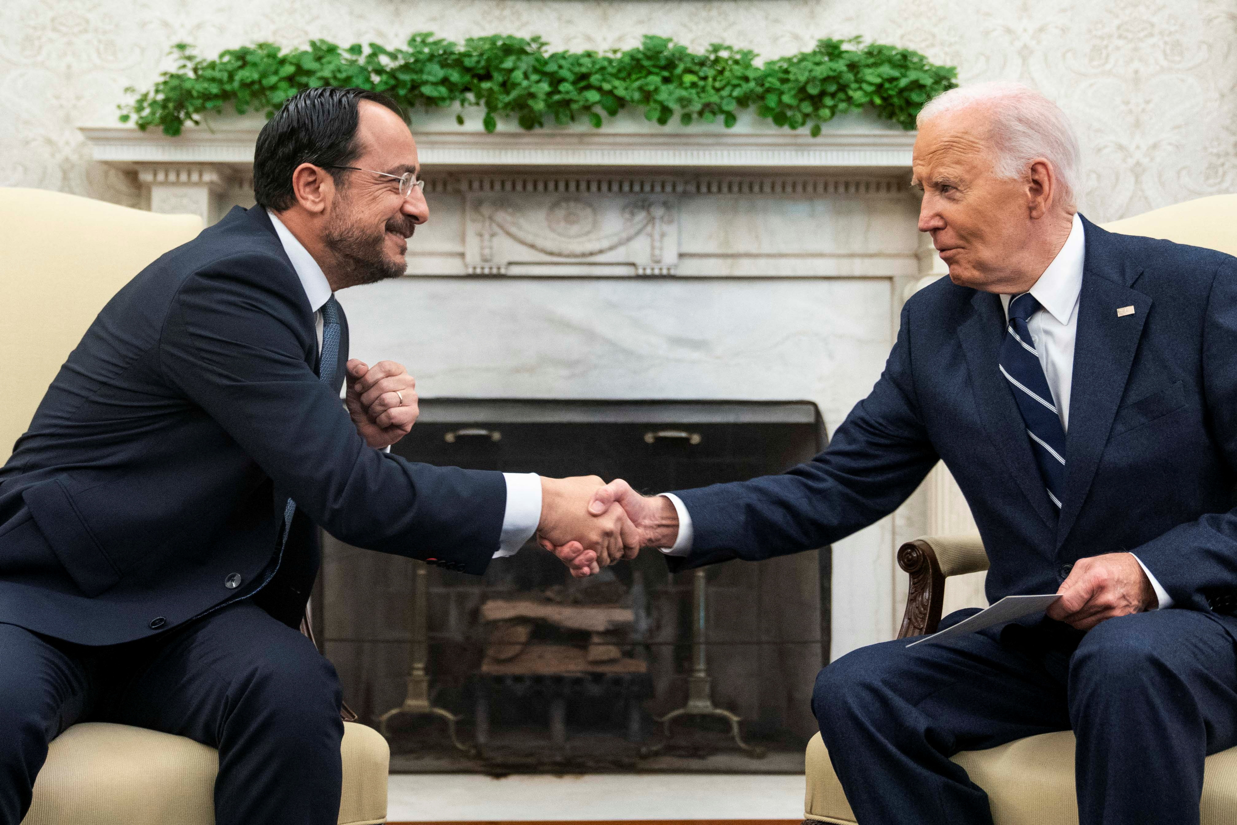 U.S. President Joe Biden meets with Cyprus President Nikos Christodoulides