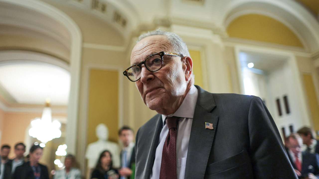 U.S. Senate Minority Leader Schumer addresses reporters at the U.S. Capitol in Washington