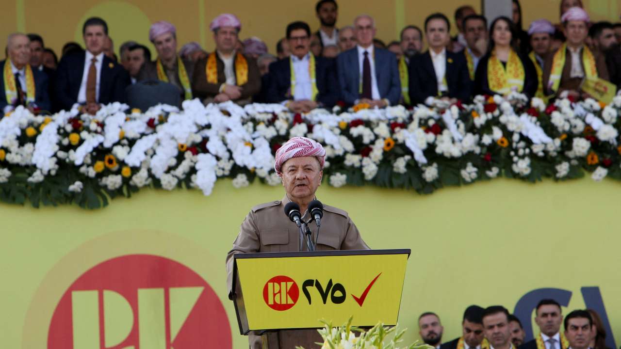 Kurdistan Democratic Party (PDK) rally ahead of the Iraqi parliamentary elections in Erbil