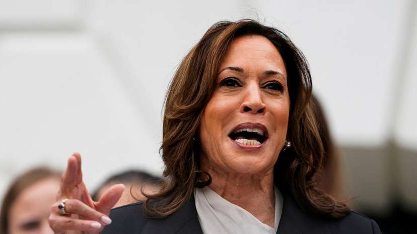U.S. Vice President Kamala Harris delivers remarks to the women and men's National Collegiate Athletic Association (NCAA) Champion teams at the White House in Washington