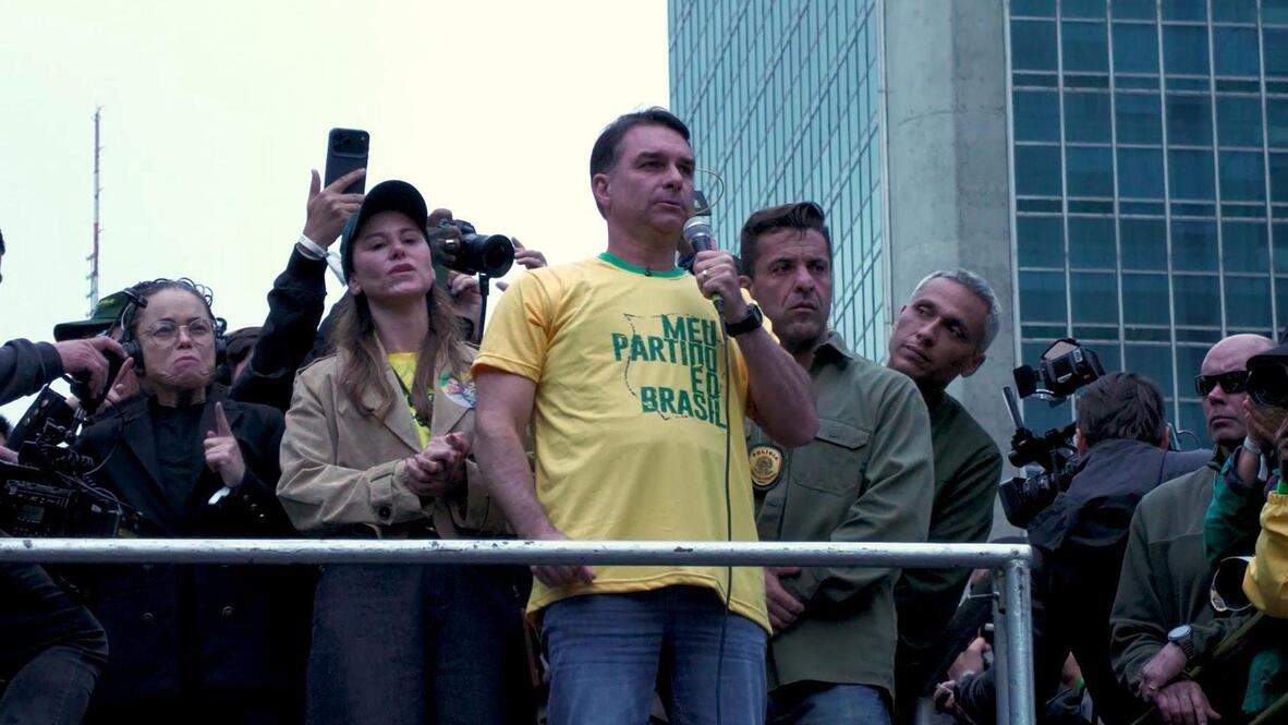 ‘Bulletproof Vest’ Flavio Bolsonaro Rallies Sao Paulo