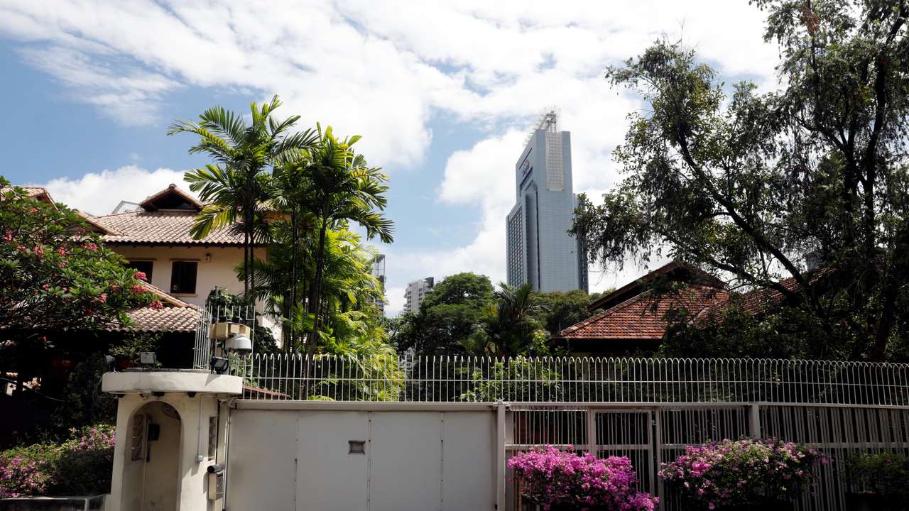 A view of former Prime Minister Lee Kuan Yew's Oxley Road residence in Singapore