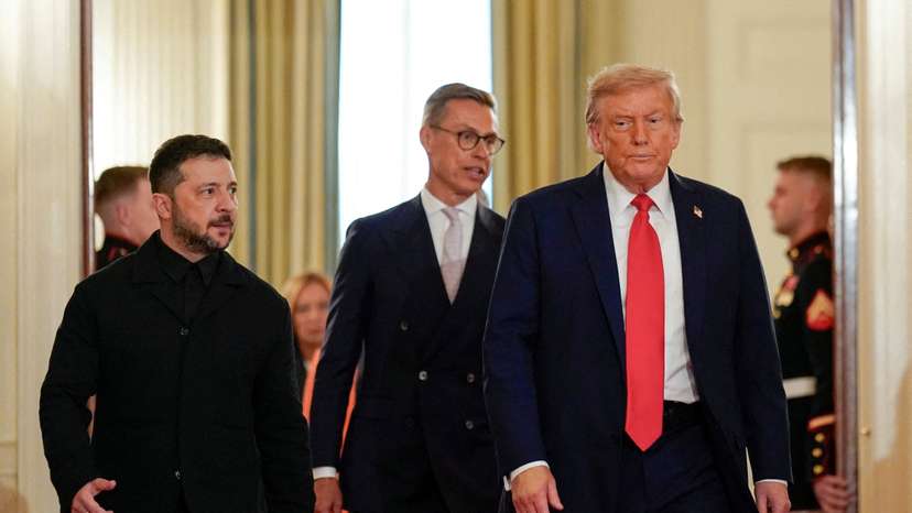 U.S. President Trump meets with Ukrainian President Zelenskiy and European leaders, in Washington, D.C.