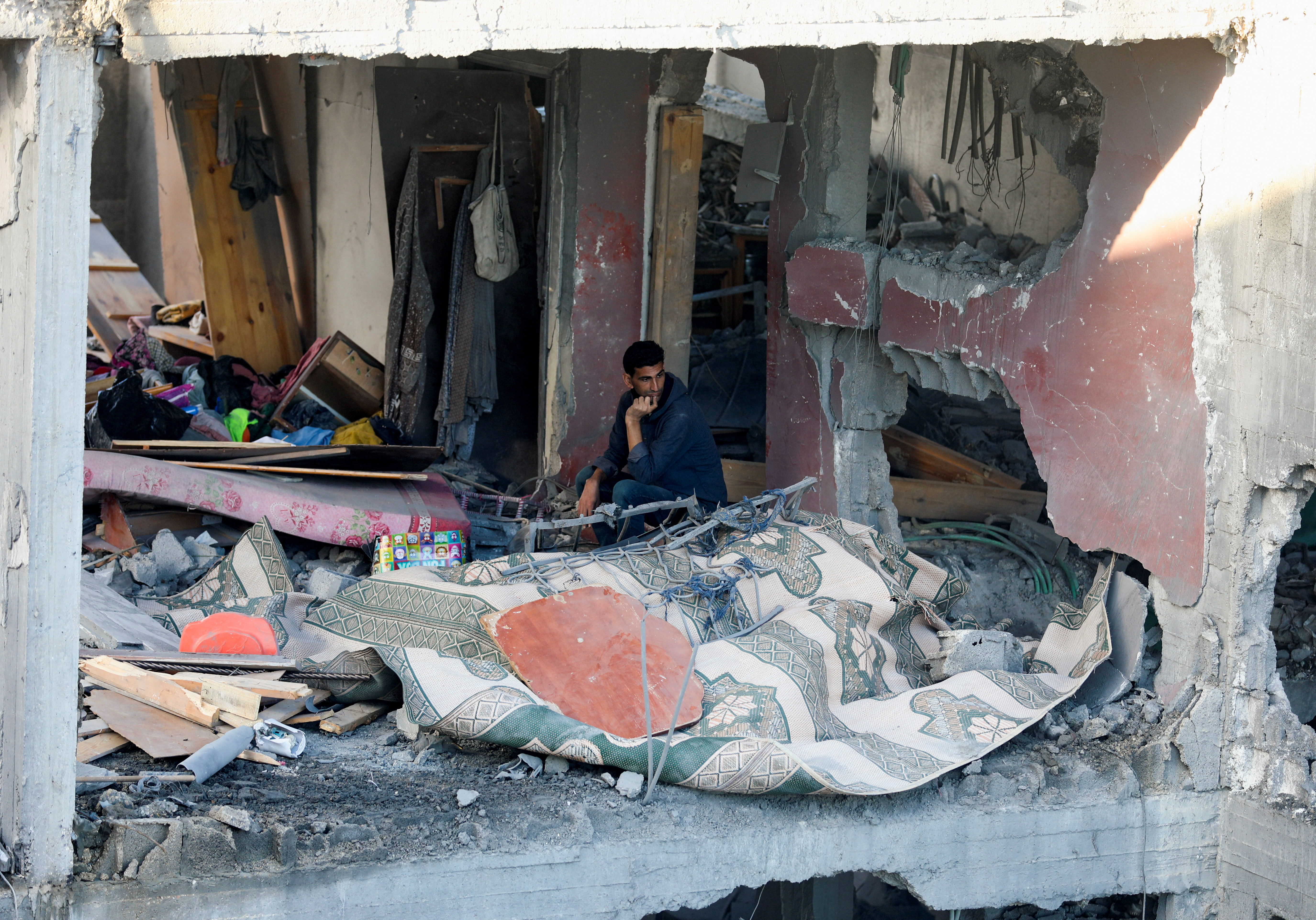Aftermath of an Israeli strike in the central Gaza Strip