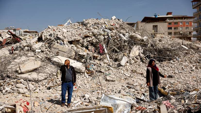 FILE PHOTO: Survivors in the aftermath of the deadly earthquake in Nurdagi