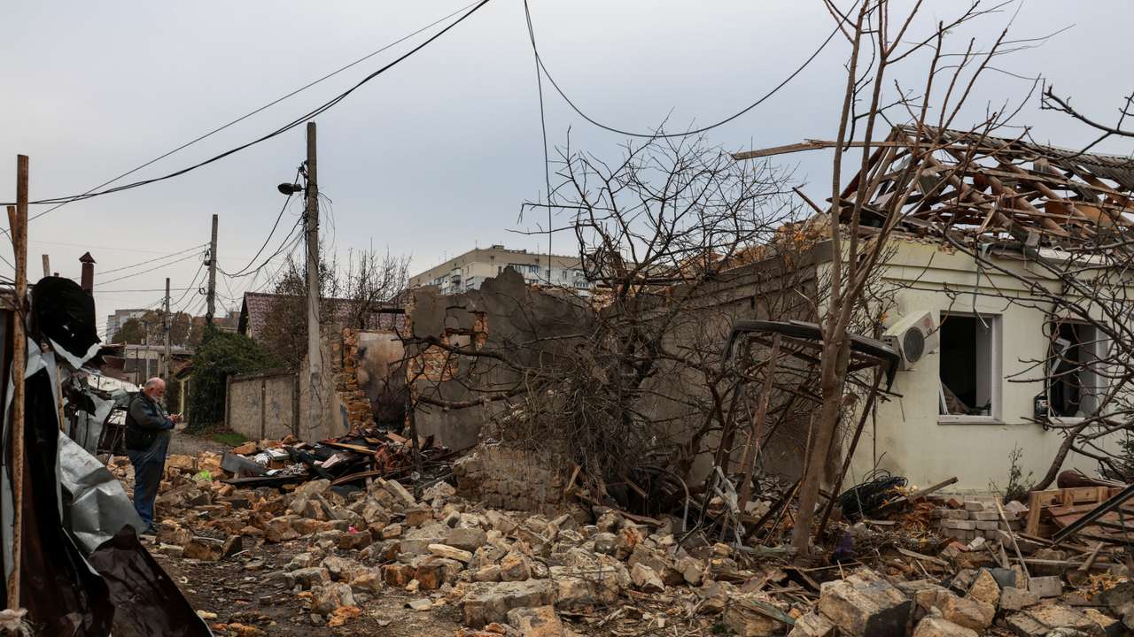 Aftermath of a Russian drone attack in Odesa