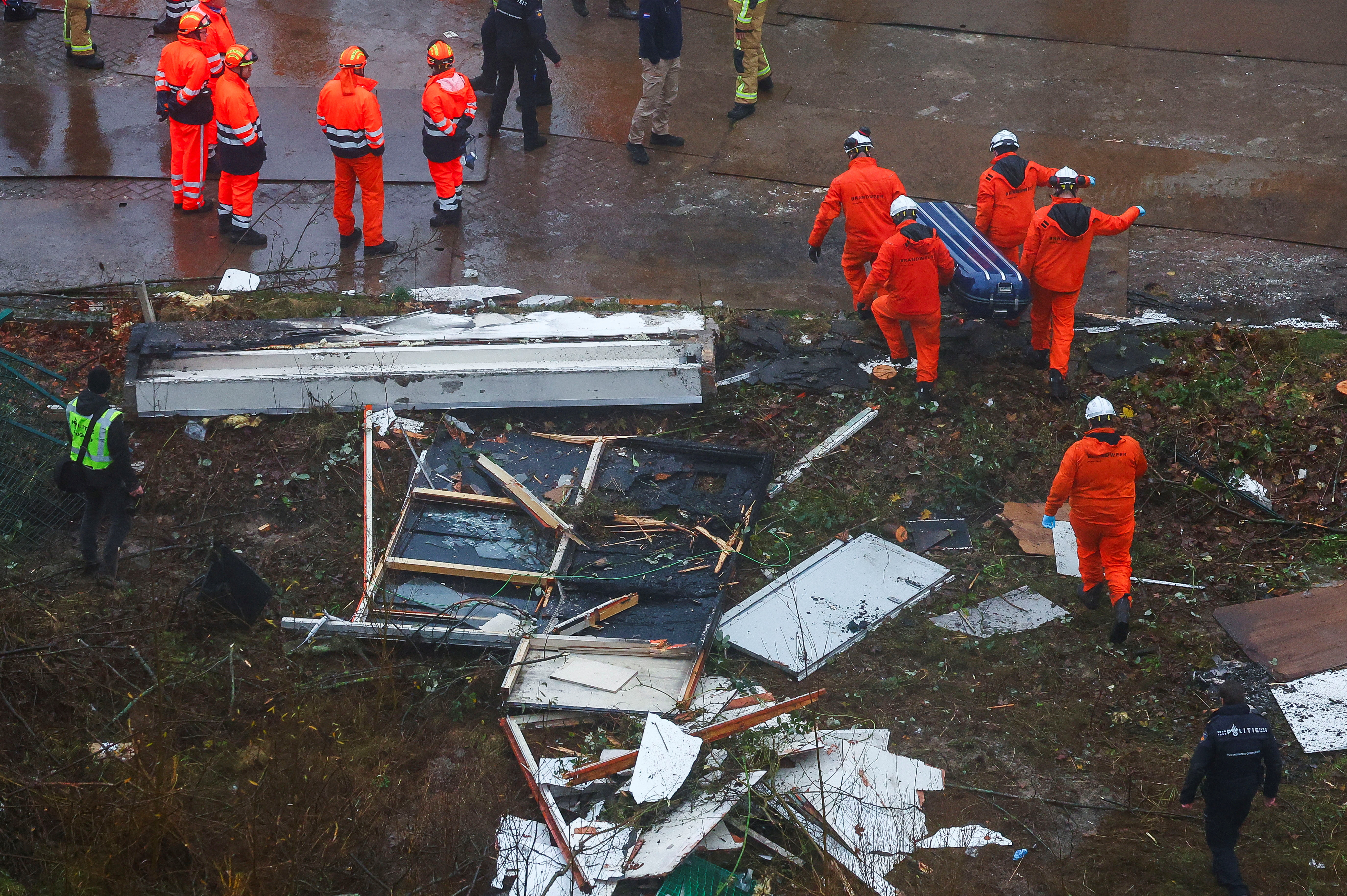 Aftermath of an explosion in a residential area, in The Hague