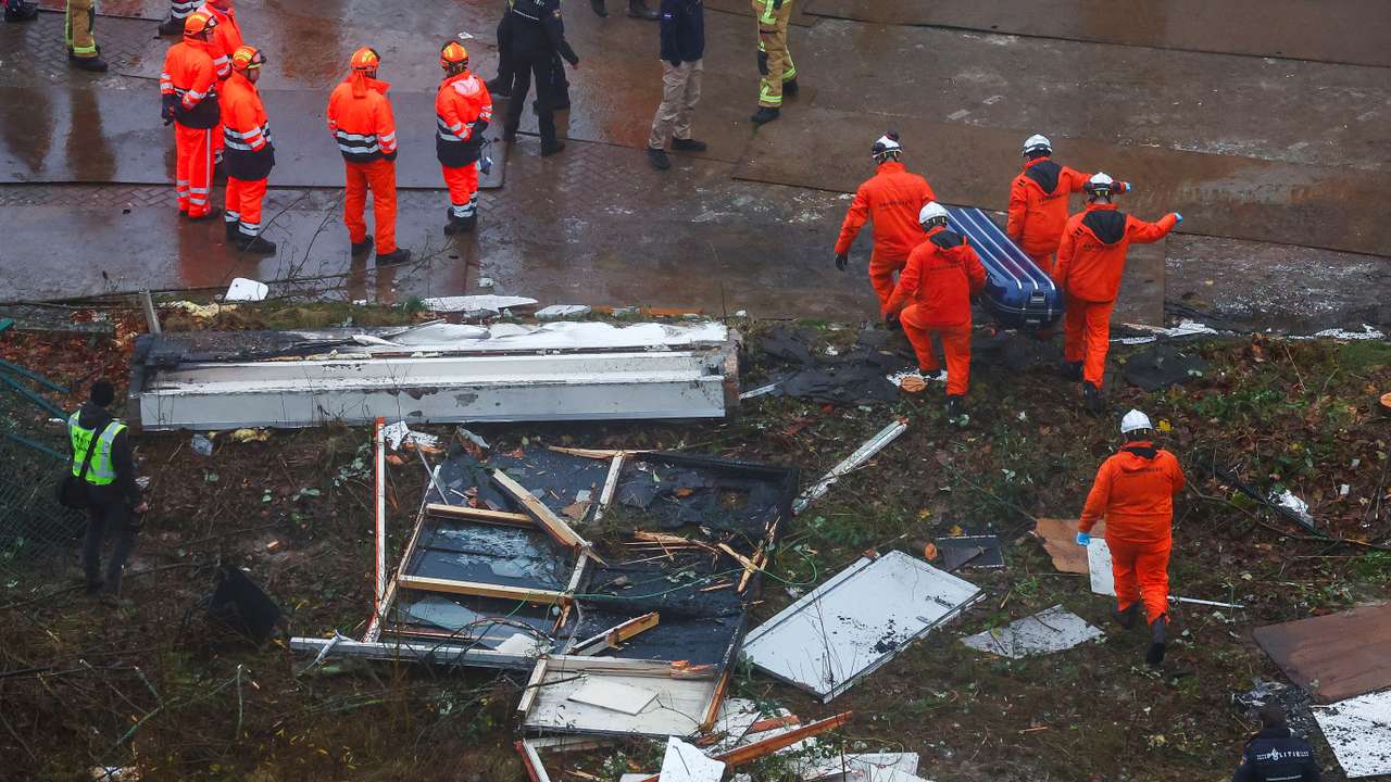 Aftermath of an explosion in a residential area, in The Hague