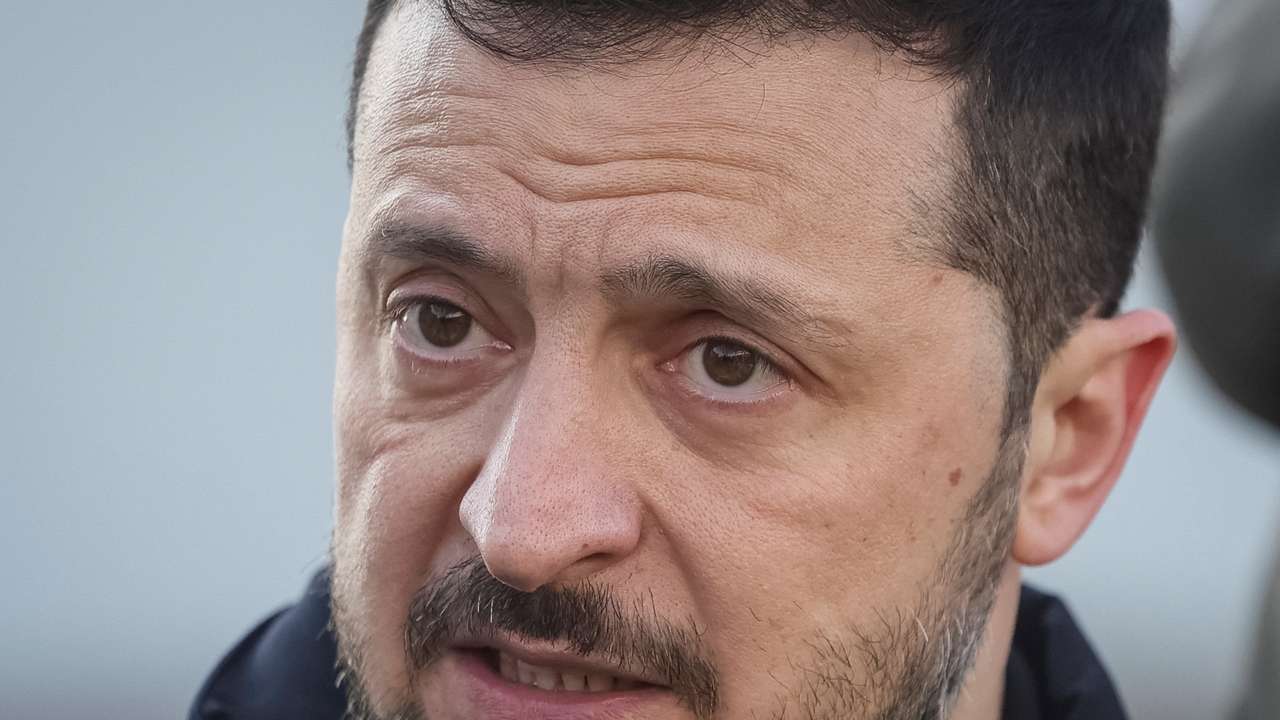 Ukraine's President Zelenskiy visits at the Khmelnytskyi Nuclear Power Plant near the town of Netishyn