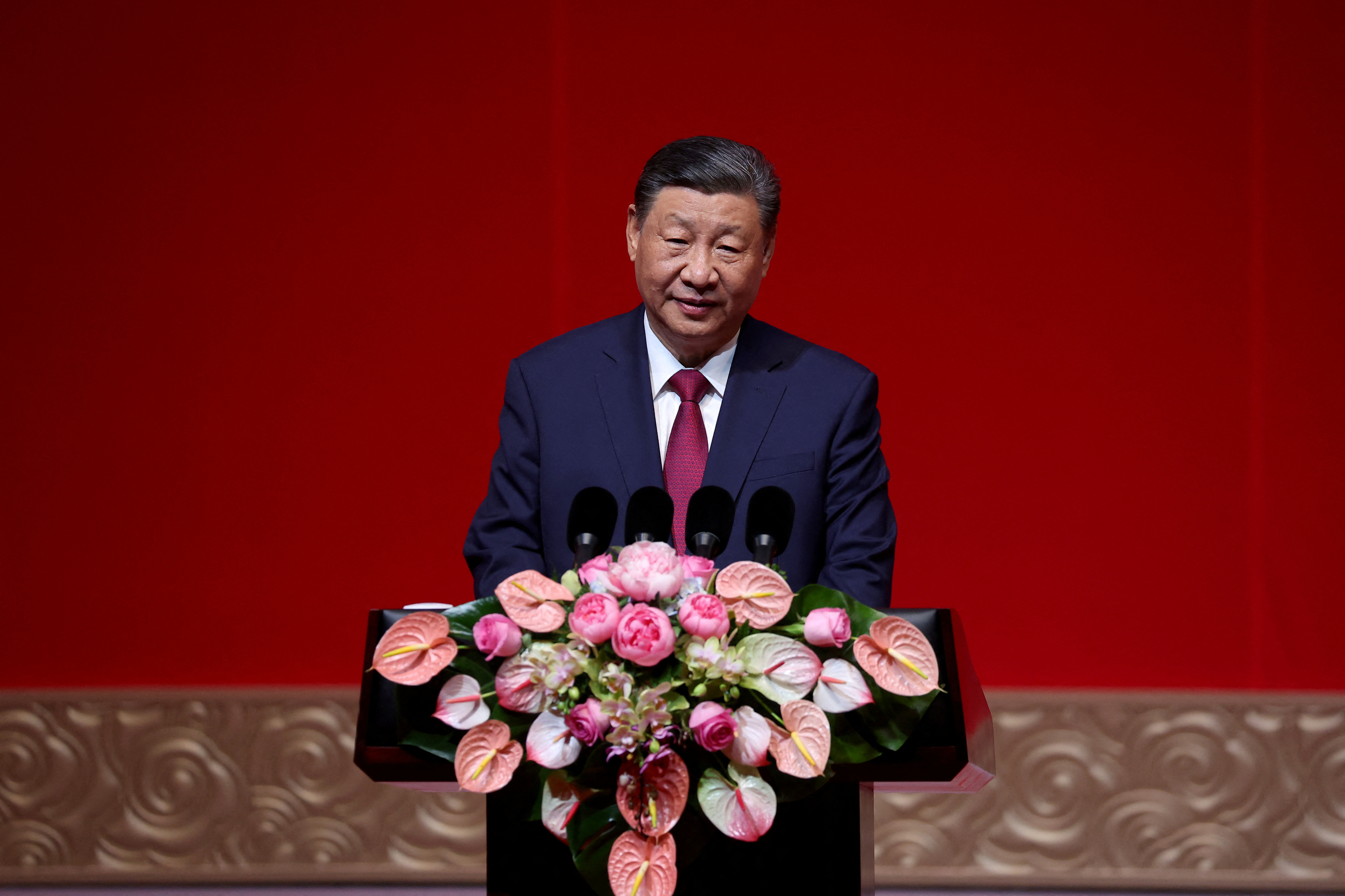 Chinese President Xi Jinping speaks the gala event celebrating 75th anniversary of China-Russia relations in Beijing