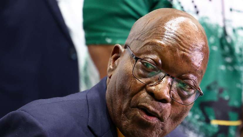 South Africa's former President Zuma briefs media on political developments