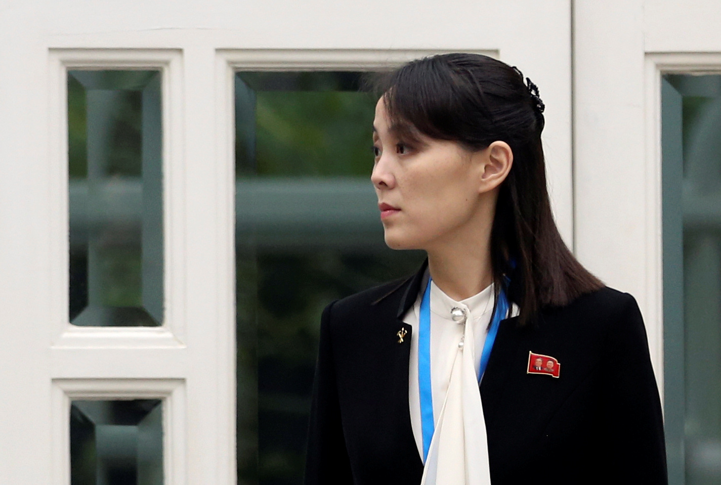 Kim Yo Jong, sister of North Korea's leader Kim Jong Un and first vice department director of the ruling Workers’ Party’s Central Committee, looks on at the Metropole hotel during the second North Korea-U.S. summit in Hanoi