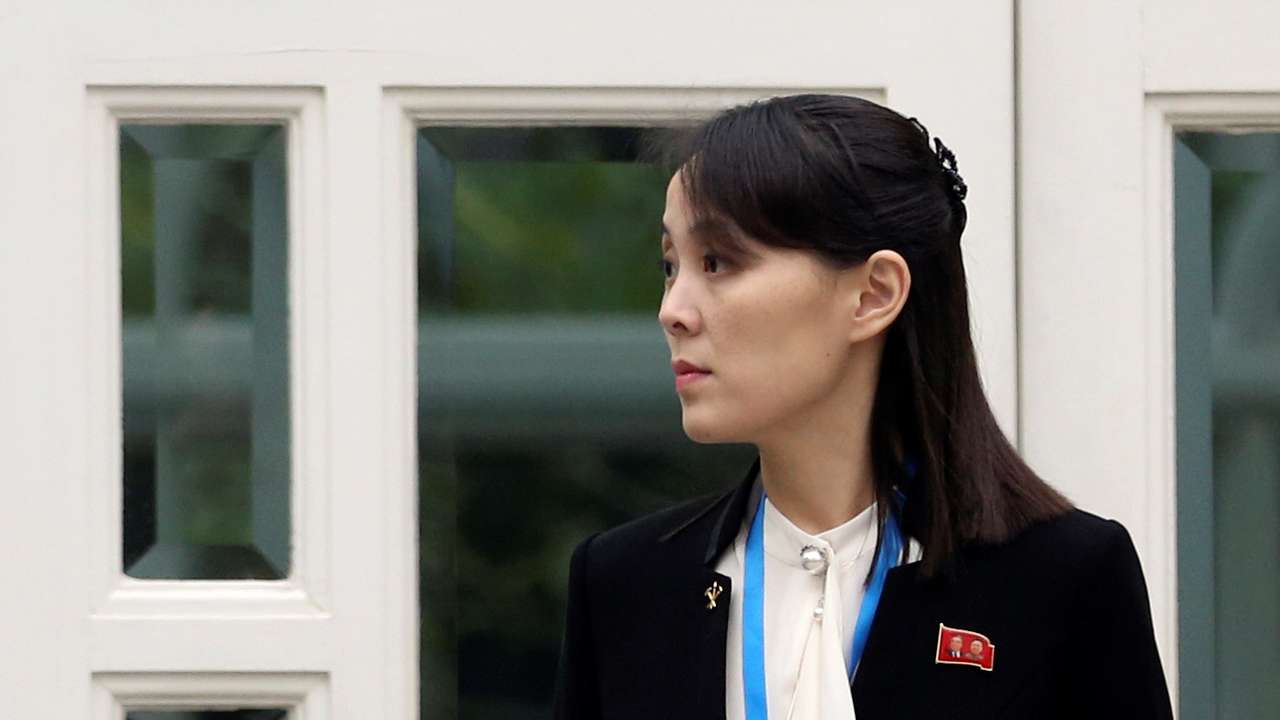 Kim Yo Jong, sister of North Korea's leader Kim Jong Un and first vice department director of the ruling Workers’ Party’s Central Committee, looks on at the Metropole hotel during the second North Korea-U.S. summit in Hanoi