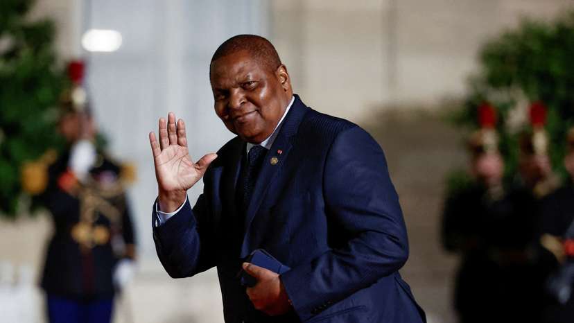 FILE PHOTO: Central African Republic's President Faustin-Archange Touadera arrives before a dinner at the Elysee Palace in Paris, France