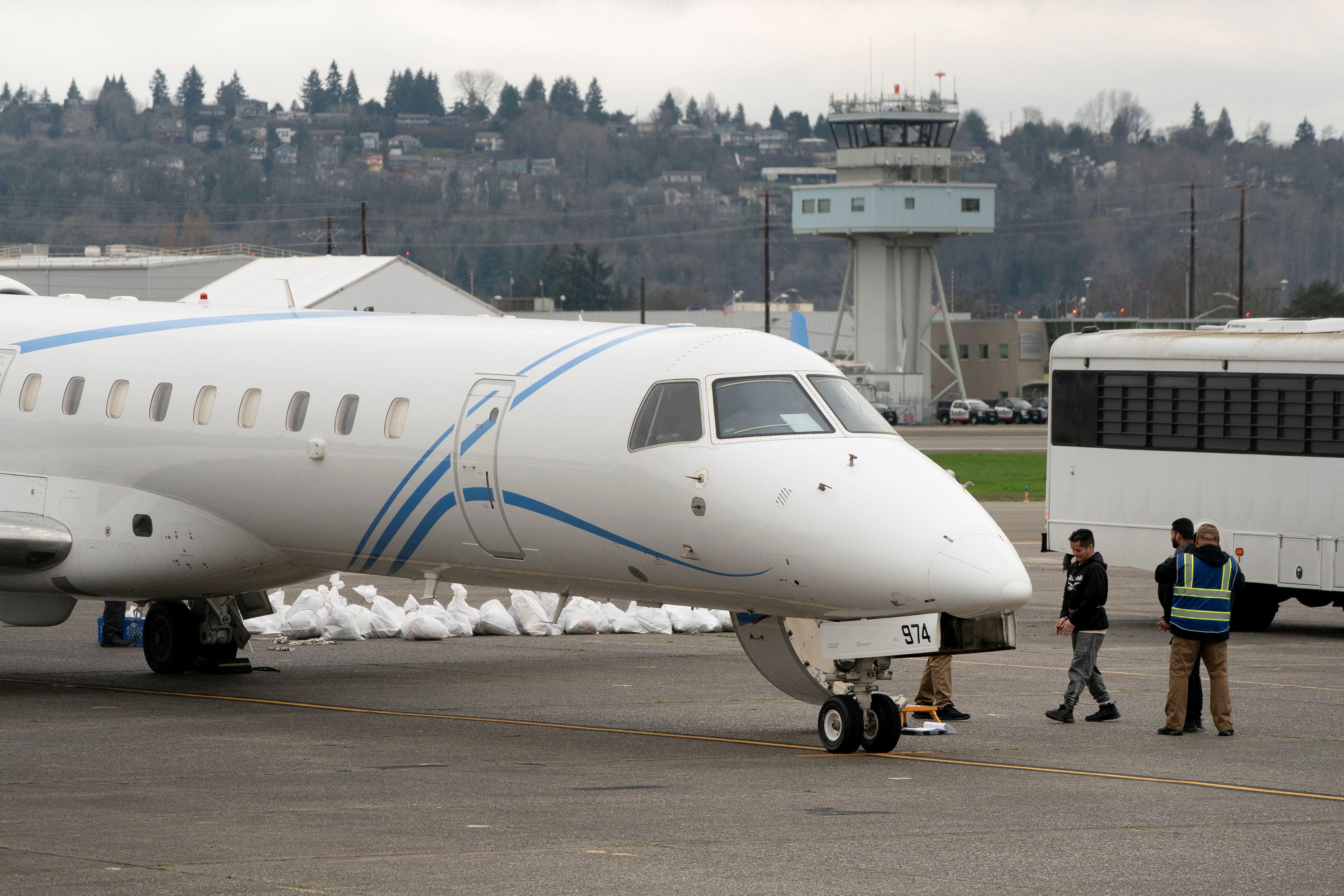 Protest against deportation flights at King County International Airport in Seattle