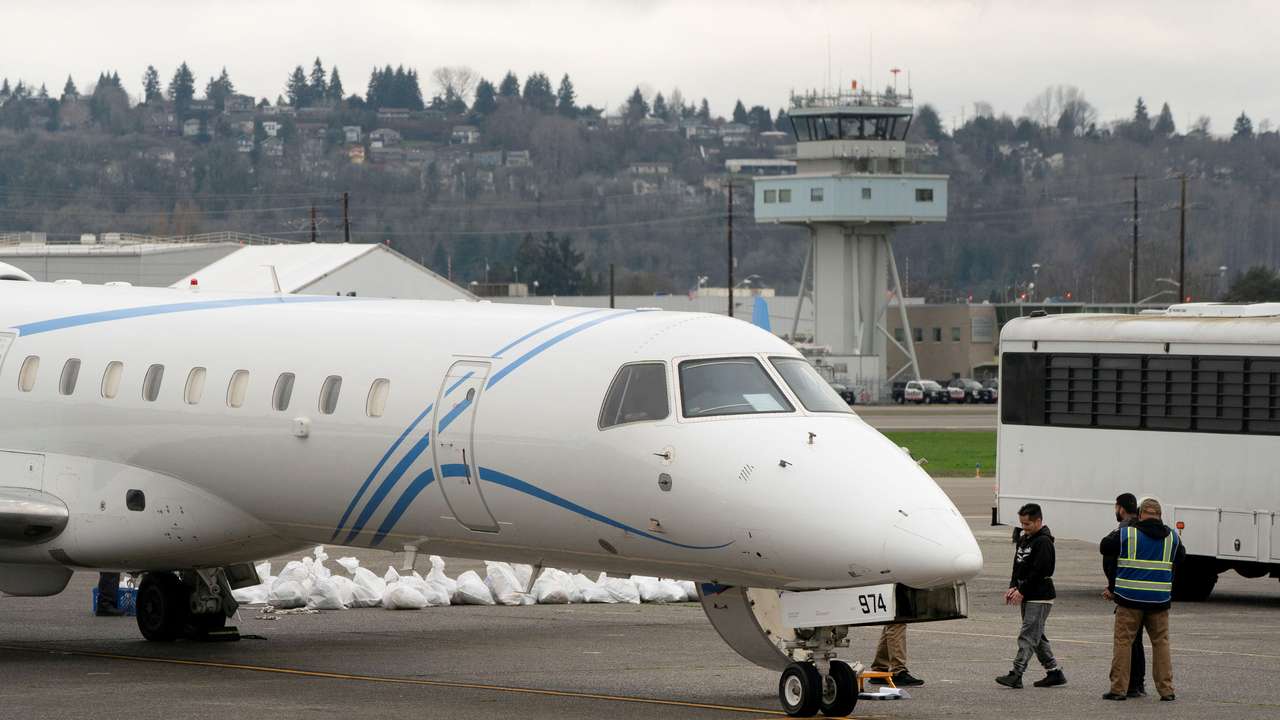 Protest against deportation flights at King County International Airport in Seattle