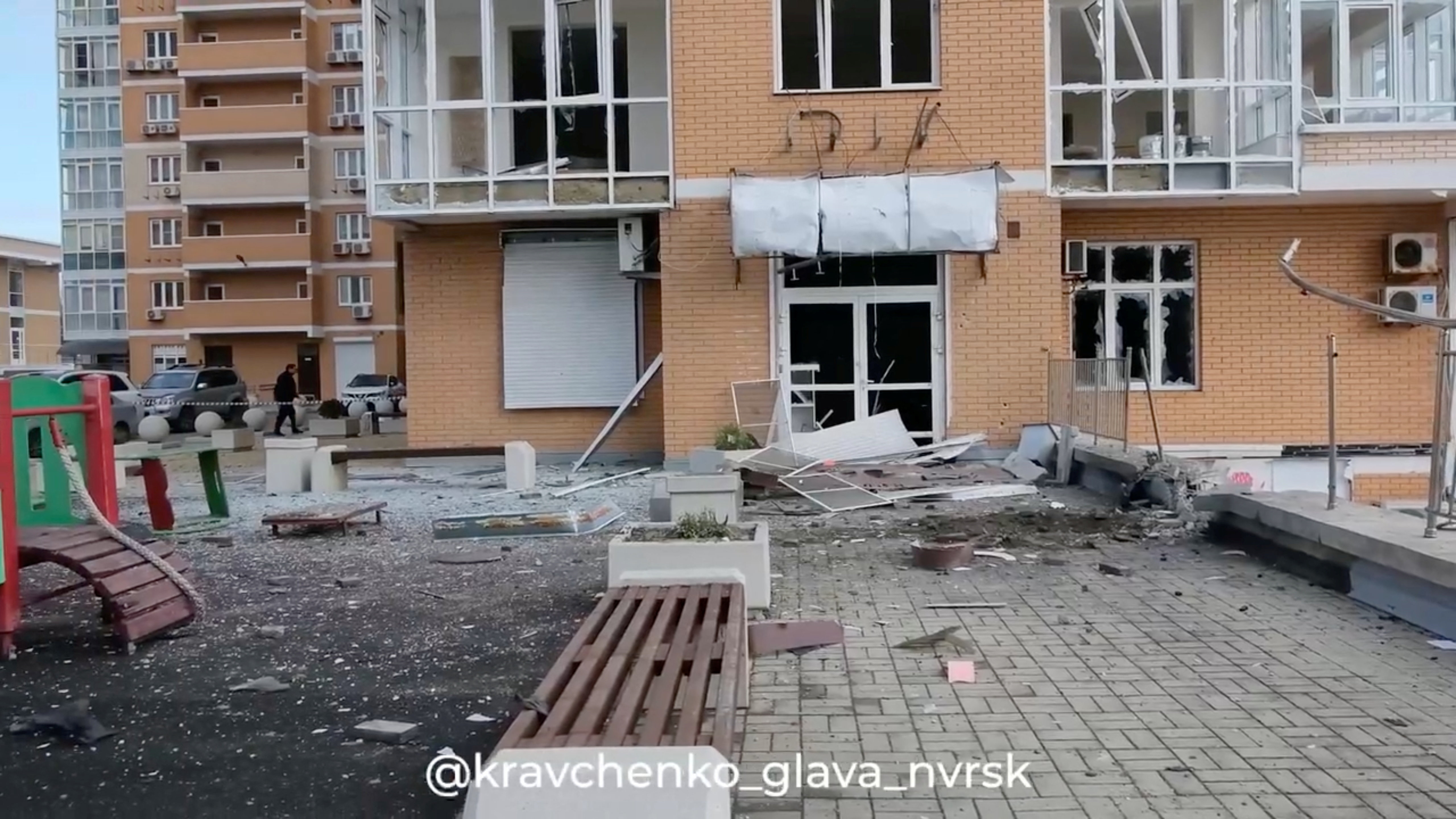 Aftermath of a drone attack in Novorossiysk