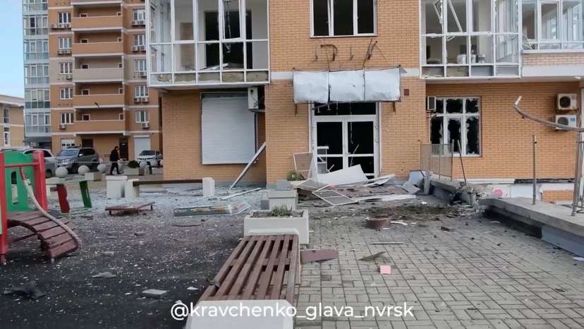 Aftermath of a drone attack in Novorossiysk