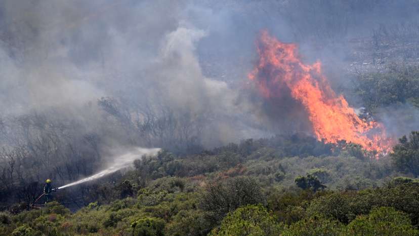 FILE PHOTO: Wildfire in hills of southern France near Narbonne