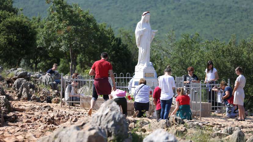 Photo shows site where the Virgin Mary reportedly appeared in an apparition in Medjugorje,