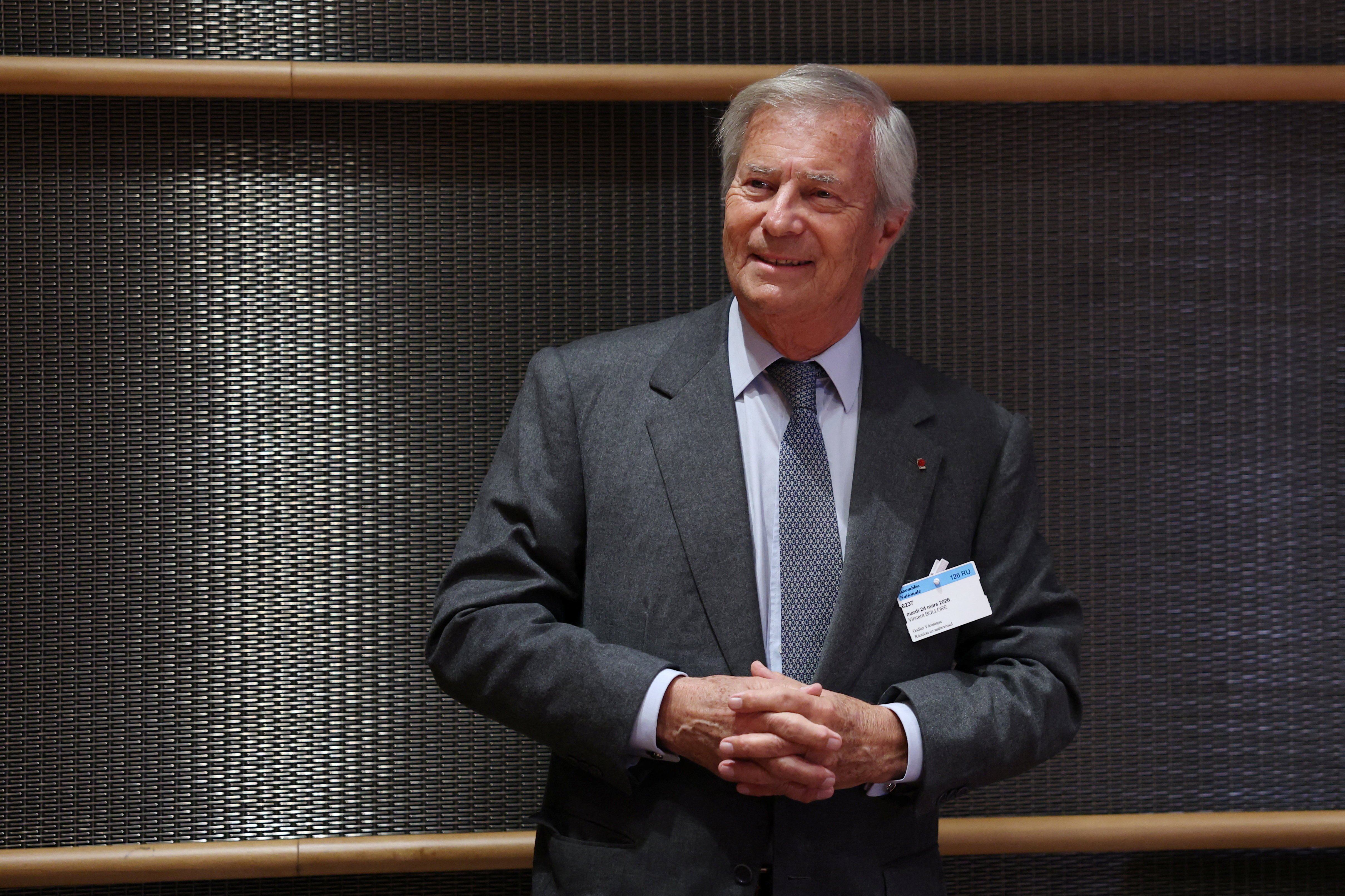 Hearing of French billionaire Vincent Bollore at the National Assembly in Paris