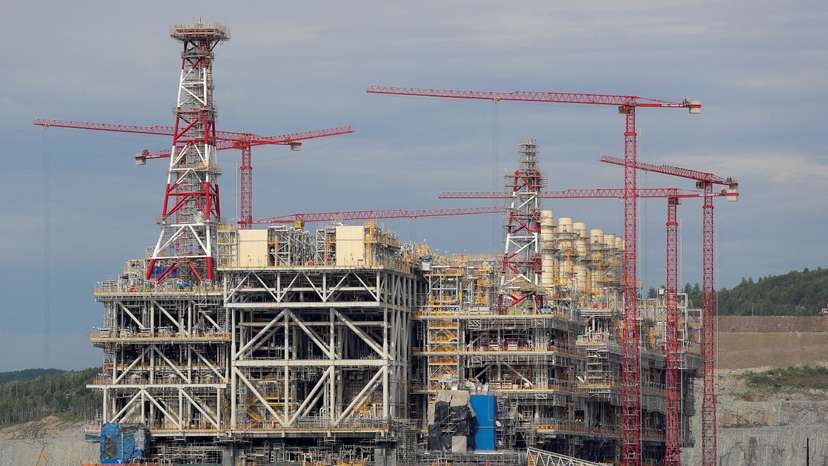 FILE PHOTO: A structure of Arctic LNG 2 joint venture is seen under construction near the settlement of Belokamenka, Murmansk region