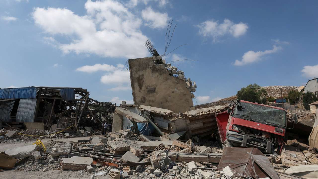 Aftermath of Israeli strike in al-Kfour, southern Lebanon