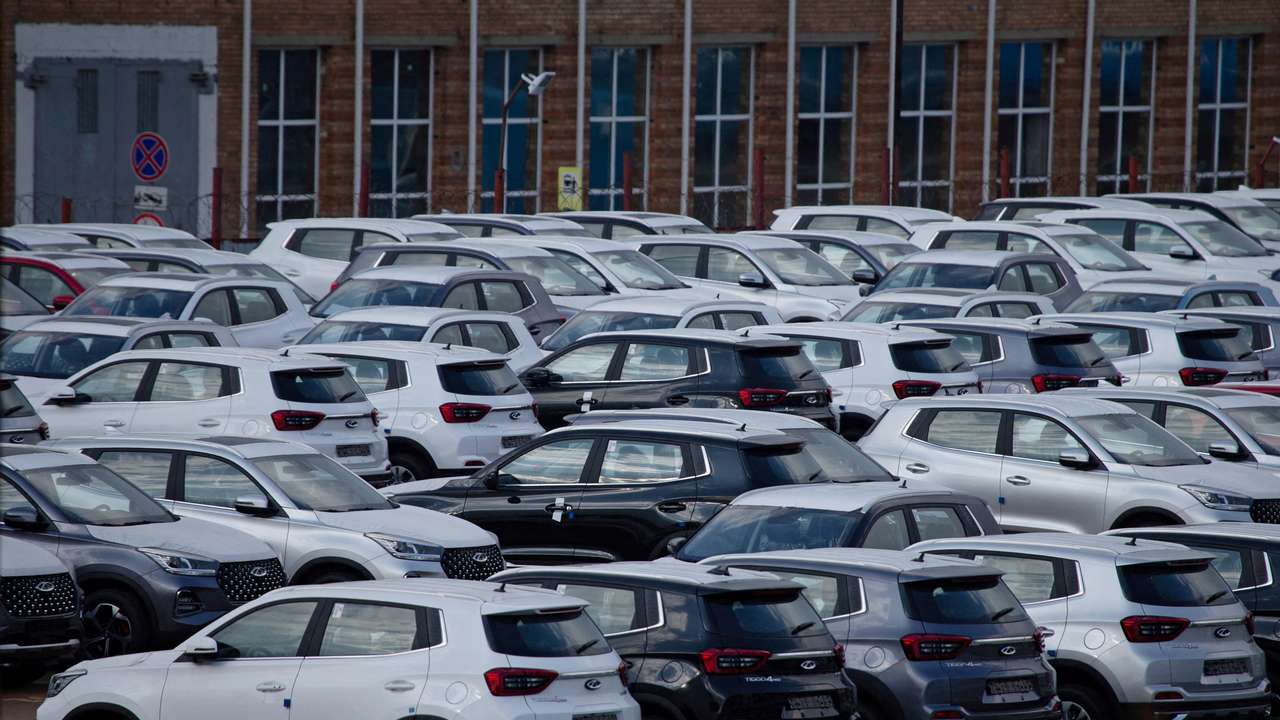 FILE PHOTO: A view shows new cars produced by Chinese automobile manufacturer Chery, in the parking lot of the Sollers plant in Vladivostok