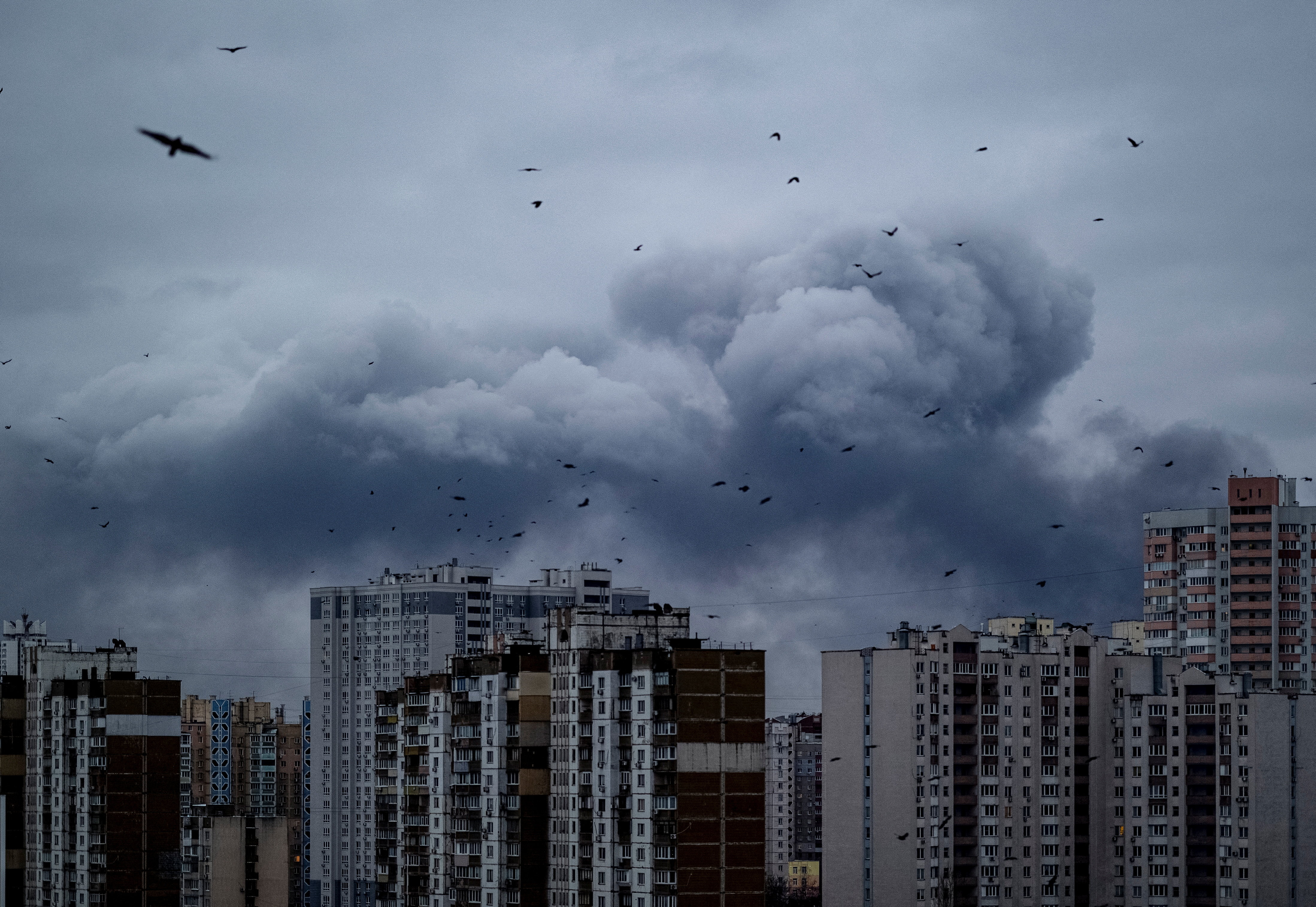 Russian missile and drone strike in Kyiv