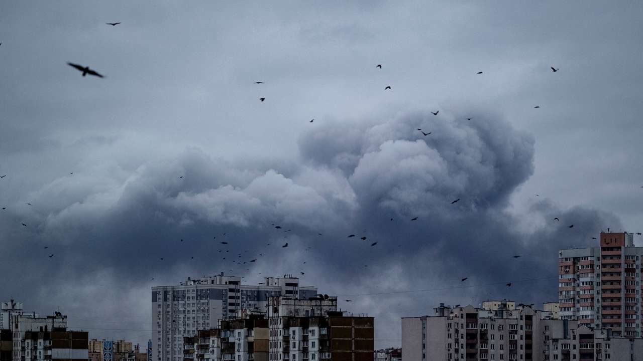 Russian missile and drone strike in Kyiv