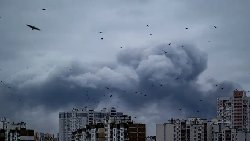 Russian missile and drone strike in Kyiv