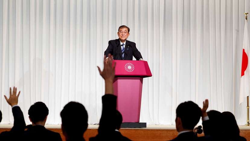 Japan's new LDP leader holds a press conference