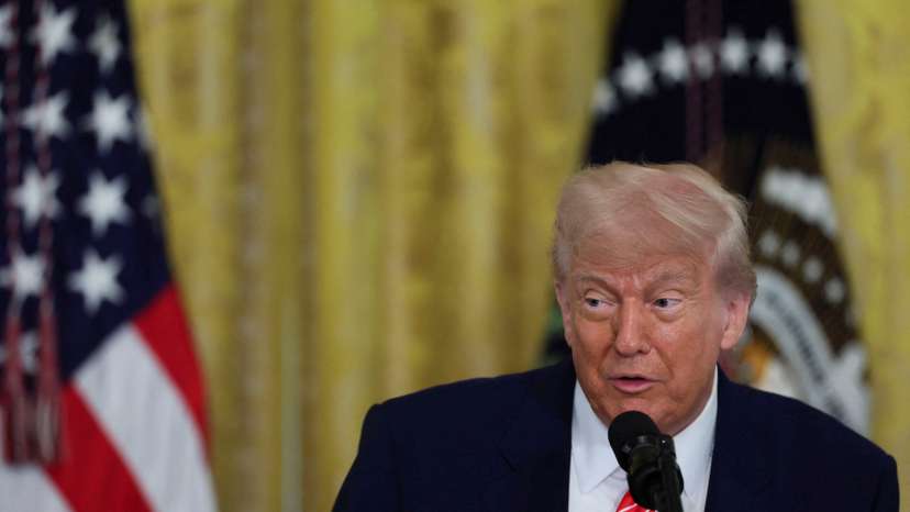 U.S. President Trump attends a celebration of U.S. military mothers at the White House in Washington
