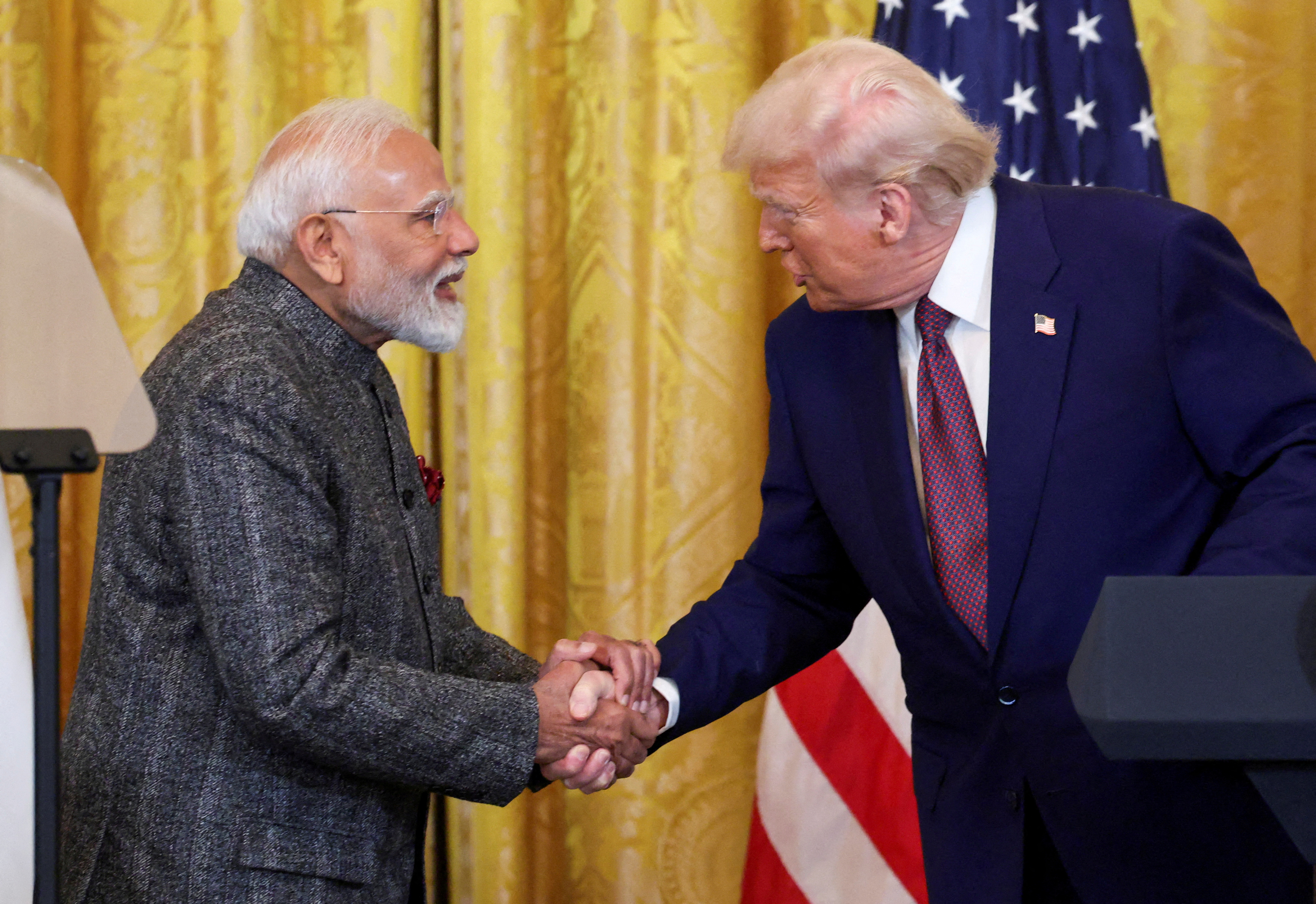 FILE PHOTO: U.S. President Trump holds a joint press conference with Indian Prime Minister Modi at the White House in Washington D.C.