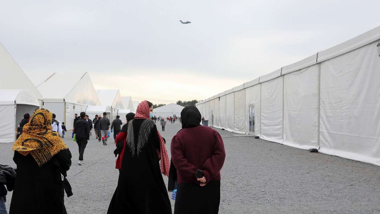 Afghan refugees stay at Joint Base McGuire-Dix- Lakehurst in New Jersey