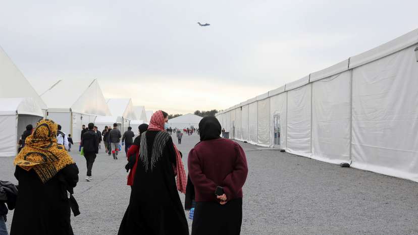 Afghan refugees stay at Joint Base McGuire-Dix- Lakehurst in New Jersey
