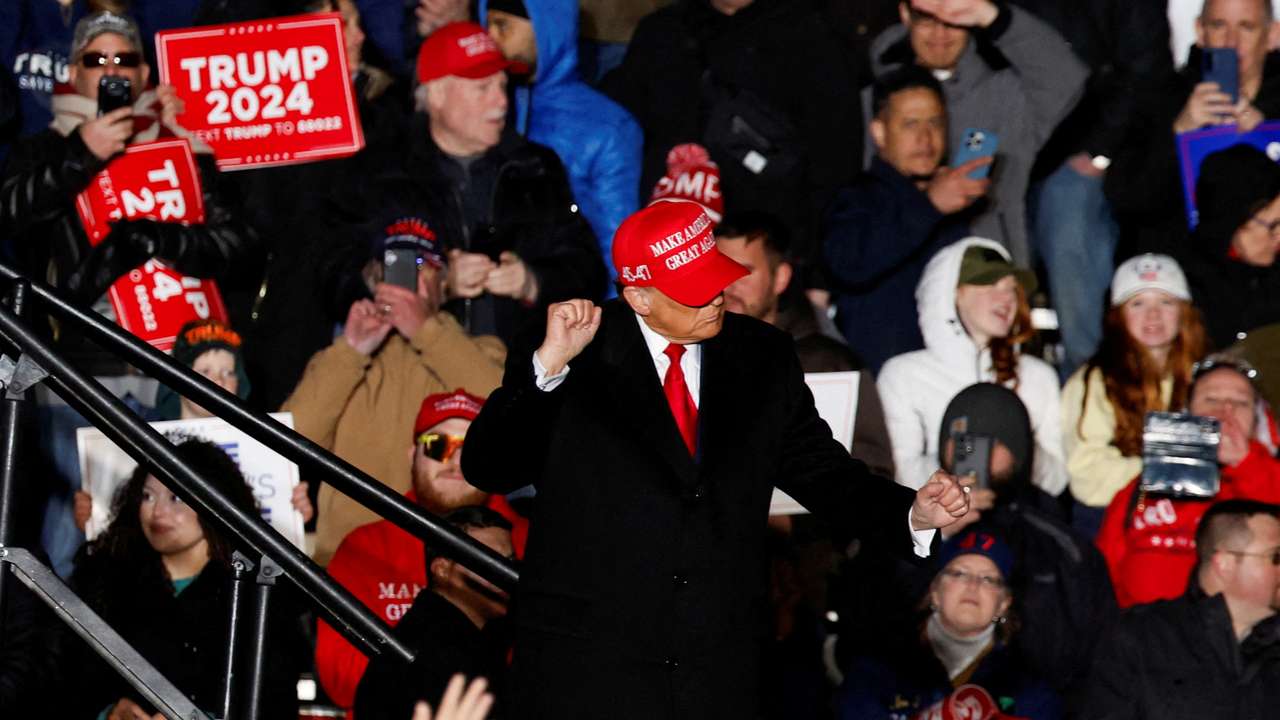 FILE PHOTO: Former U.S. President Trump holds campaign rally in Schnecksville, Pennsylvania
