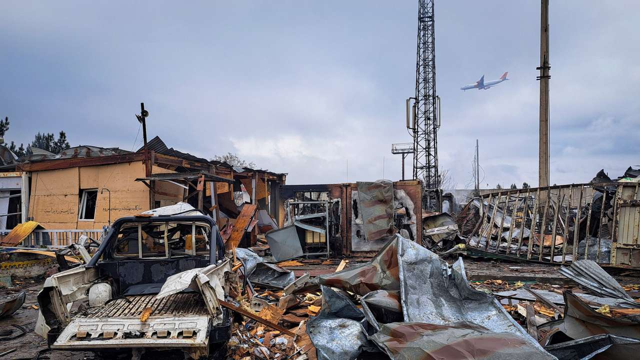 Aftermath of an air strike in Kabul