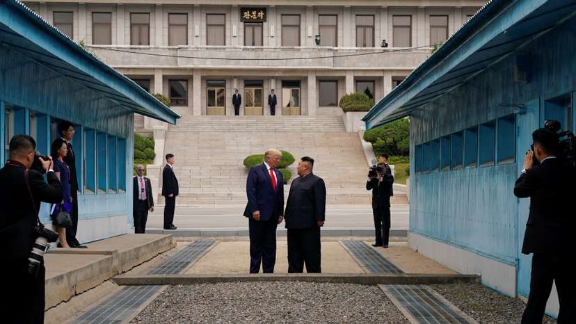Trump meets with North Korean leader Kim Jong Un at the DMZ on the border of North and South Korea