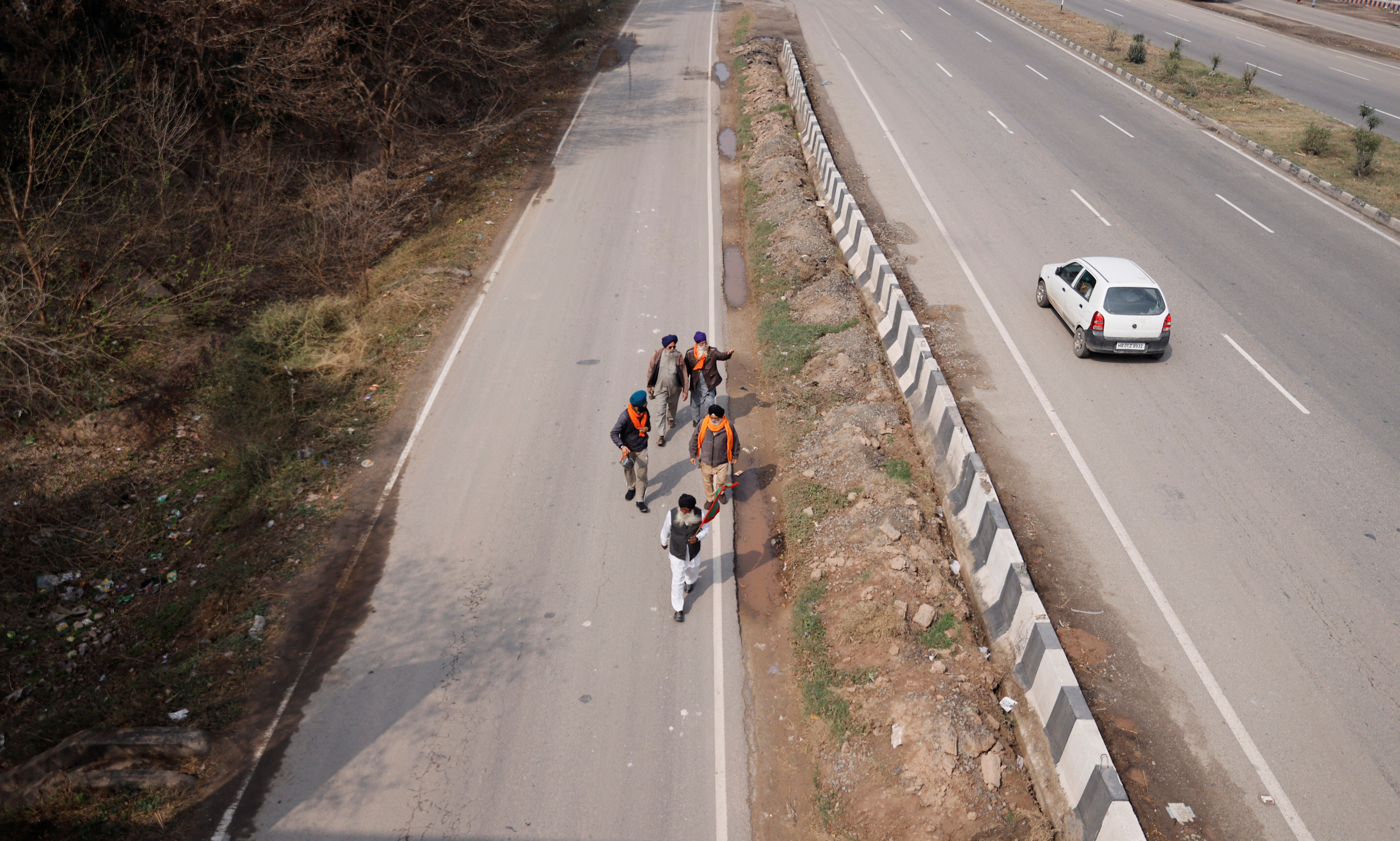 Farmers march towards New Delhi to press for the better crop prices promised to them in 2021