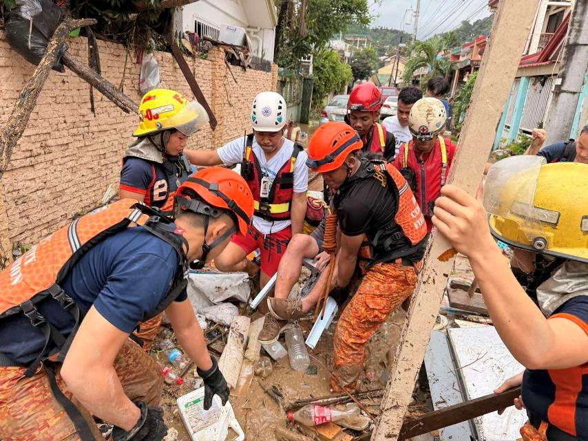 Aftermath of Typhoon Kalmaegi in the central Philippines