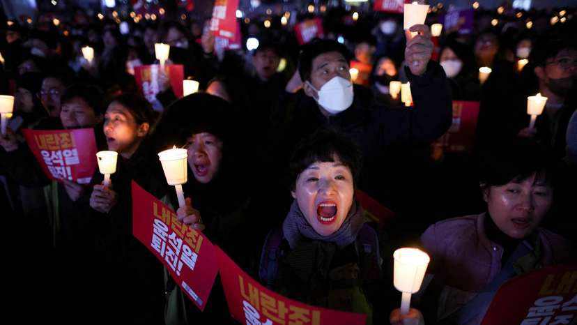 People rally calling for the resignation of South Korean President Yoon Suk Yeol, in Seoul