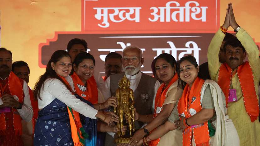 India's PM Modi holds an election campaign rally in New Delhi