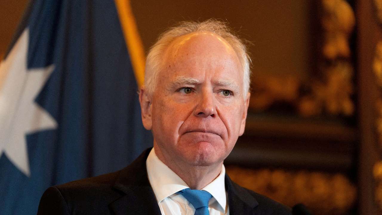 FILE PHOTO: Minnesota Governor Tim Walz after he announced that he would not seek reelection