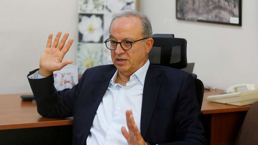 FILE PHOTO: Marwan al-Muasher, a former foreign minister of Jordan, speaks during an interview with Reuters TV in Amman