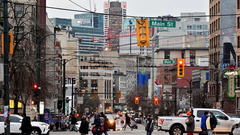 A view of East Hastings street in Downtown Eastside of Vancouver
