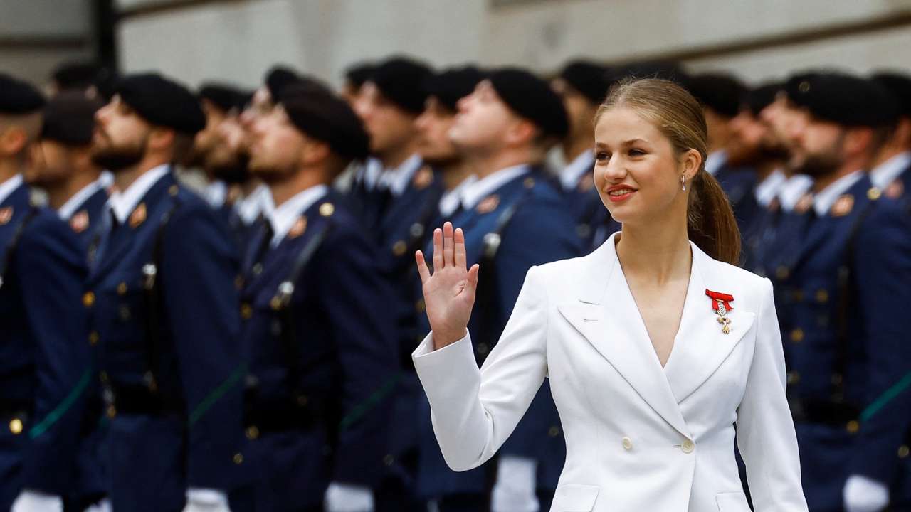 Spain's Princess Leonor swears an oath to the constitution at the parliament in Madrid